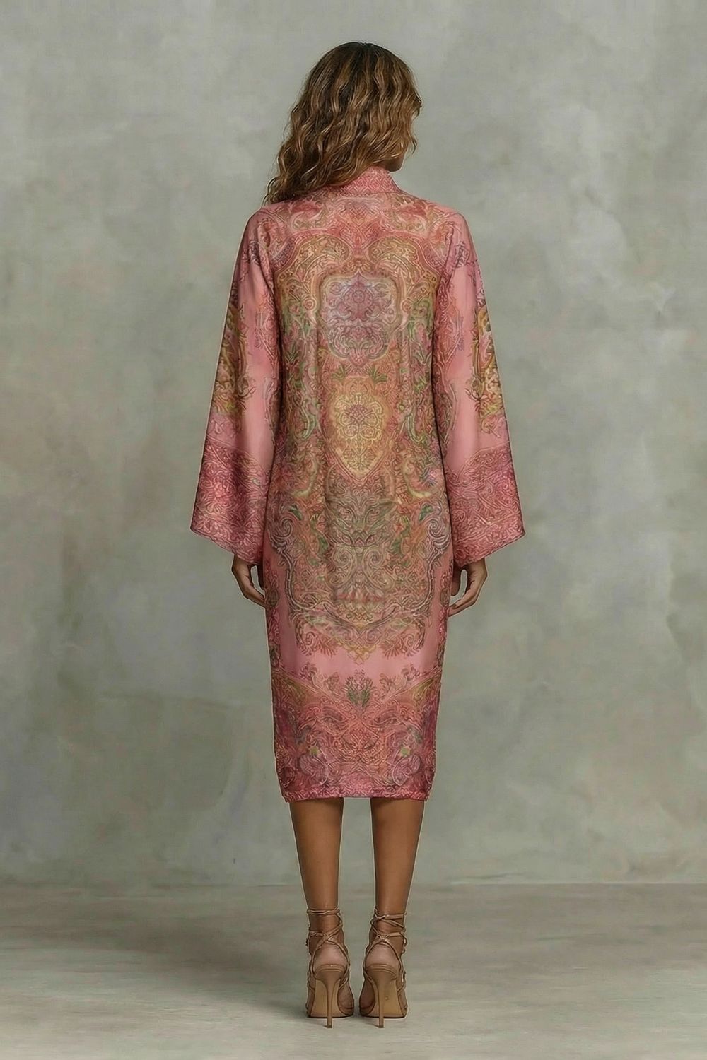 Marélienne – Stampa Floreale Barocca – Vestito Midi Kimono