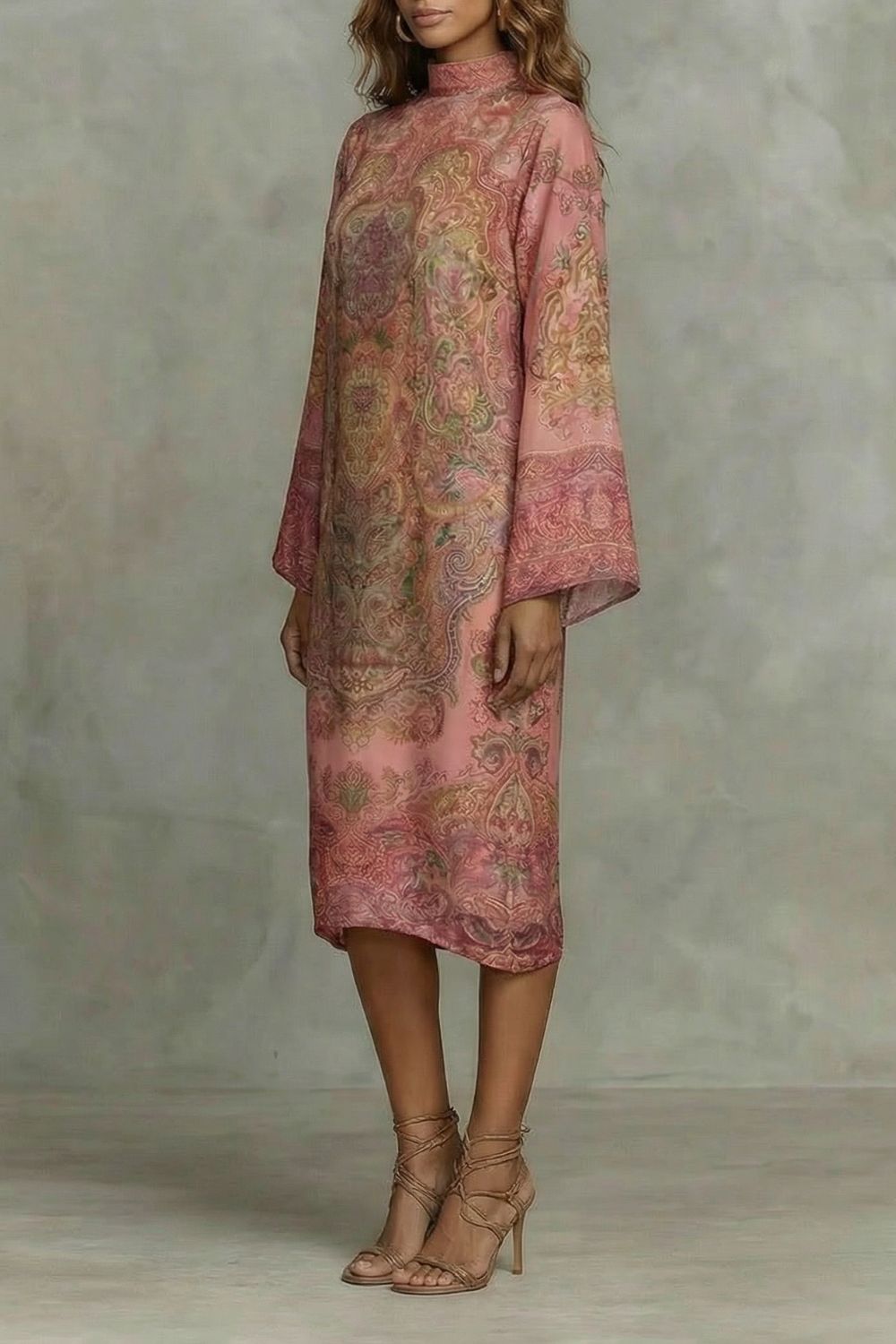 Marélienne – Stampa Floreale Barocca – Vestito Midi Kimono