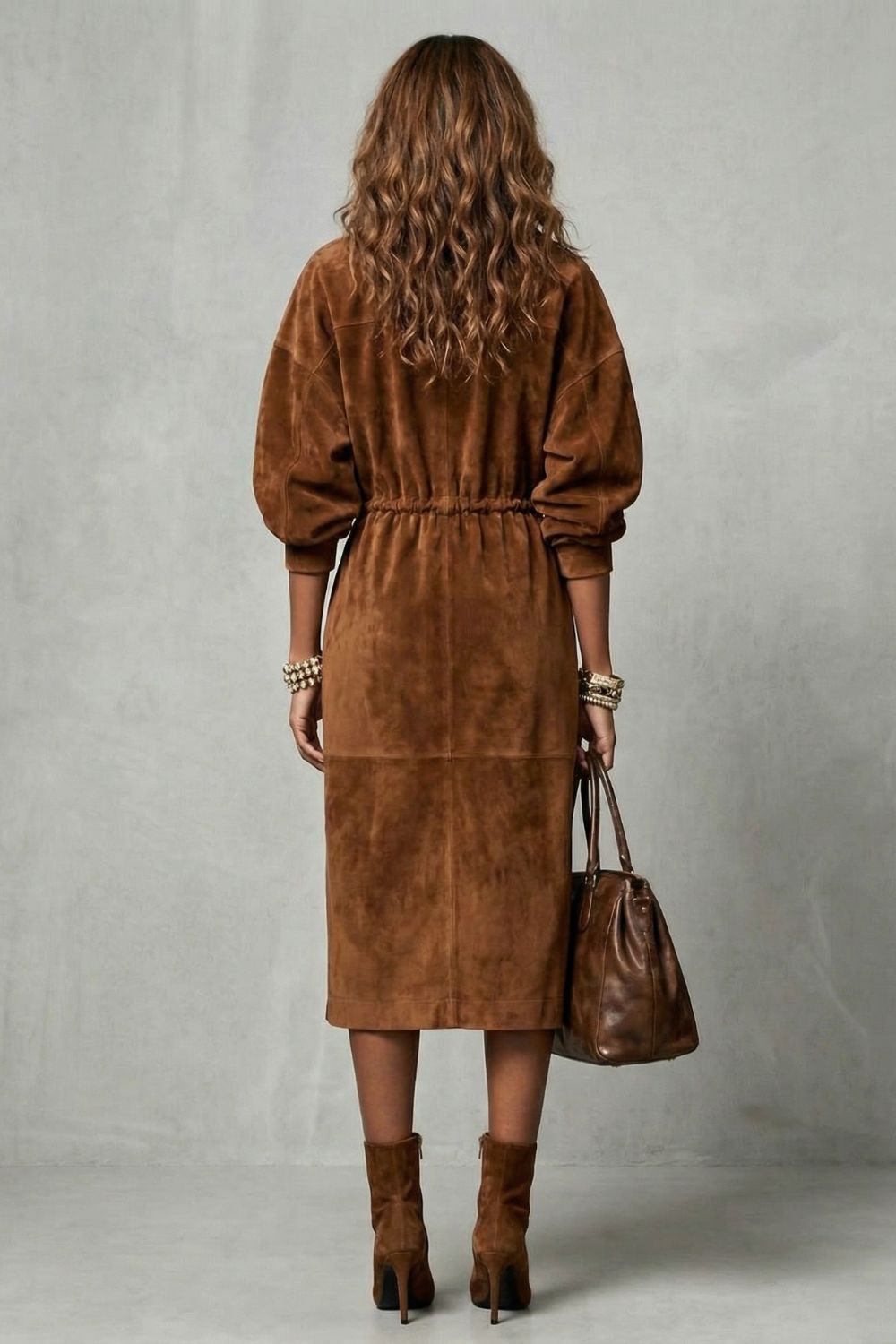 Zanetta – Abito midi con zip e cordoncino in vita